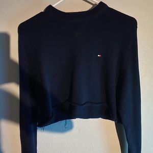 NOW %50 OFF !! Tommy Hilfiger Crewneck Long Sleeved Crop